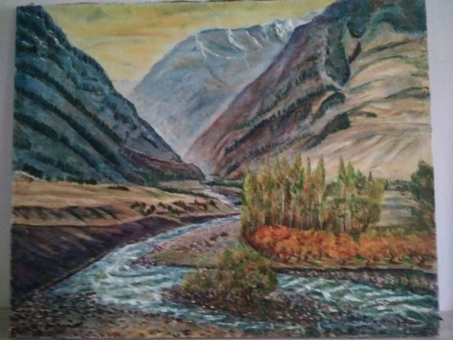 Картина Река в горах