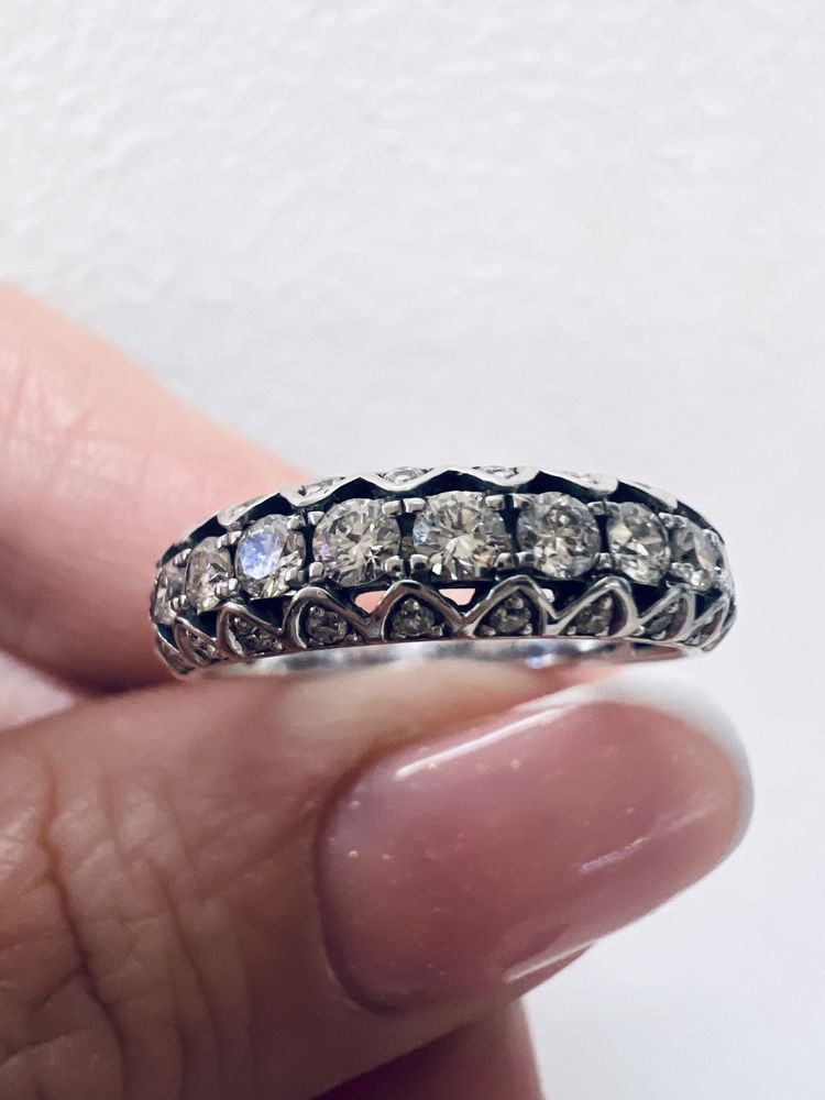 Оригинальное золотое кольцо с бриллиантами 0,41ct белое золото 585 пр