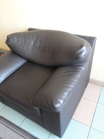 Fotel skórzany brązowy