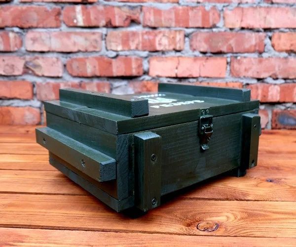 Подарочный набор Мина в деревянном ящике для мужчины военного