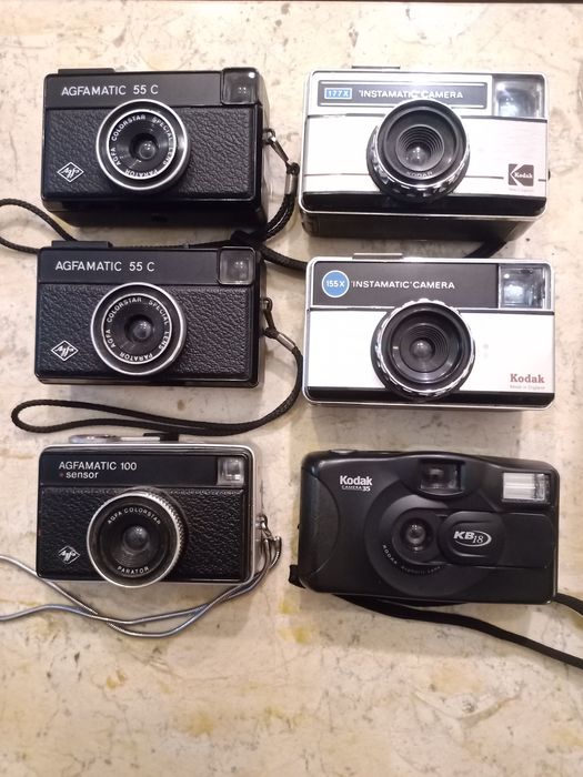 Lote de 5 maquinas fotográficas antigas KODAK / AGFAMATIC