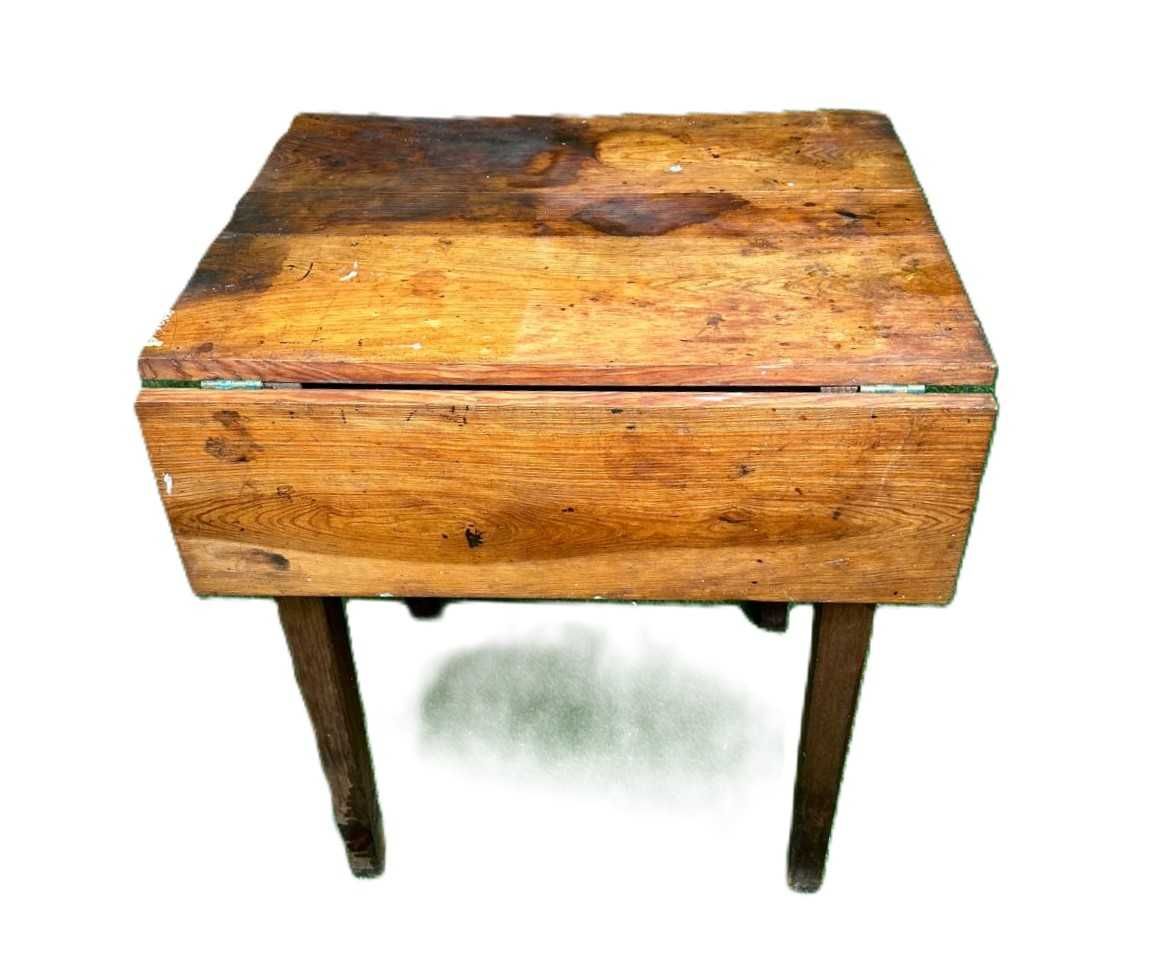 Mesa aniga em pinho com abas rebativeis individuais, antiguidade