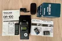 TASCAM DR-100 gravador digital com adaptador AC, 2 baterias BP-L2