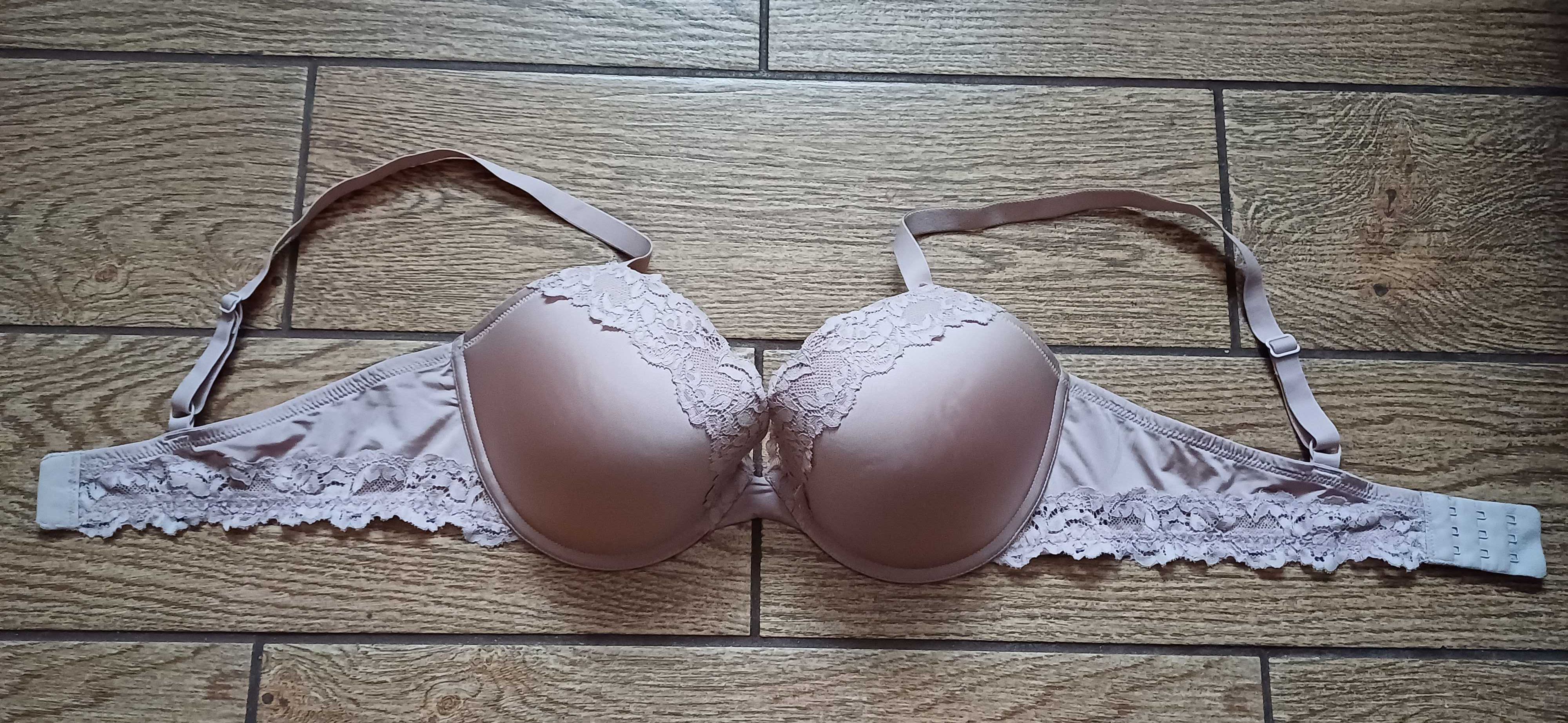 Różowy# liliowy biustonosz H&M w r. 85 C push up