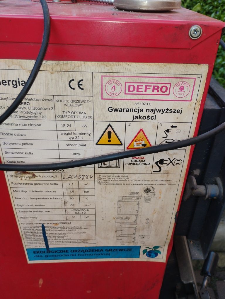 Części do pieca , kotła Defro  18-24