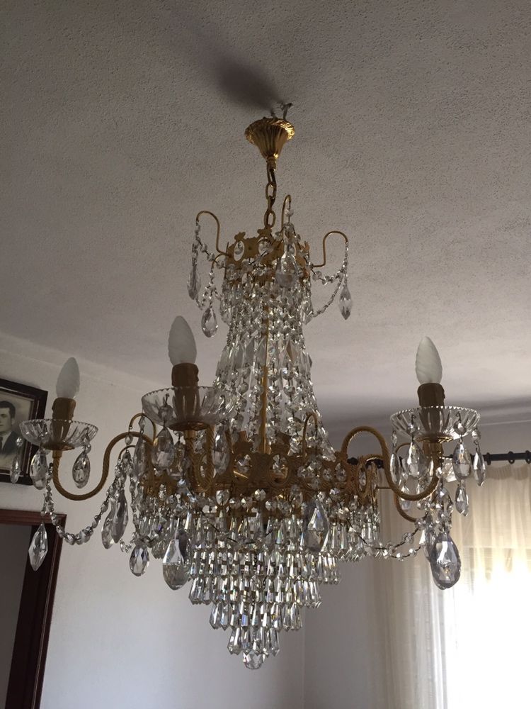 Lustre cristal grande com oferta do pequeno