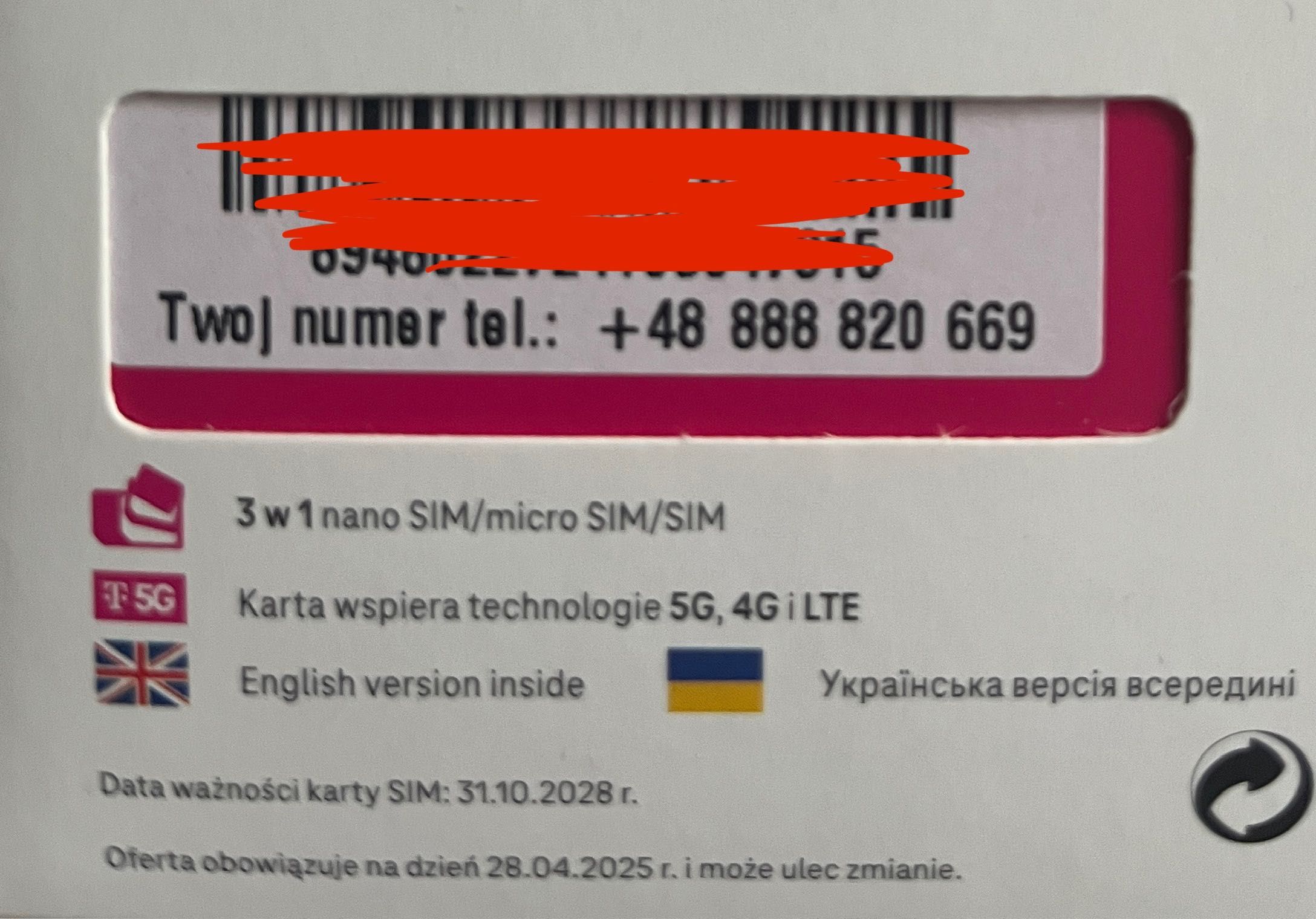 Złoty numer karta T-mobile 888.820.669