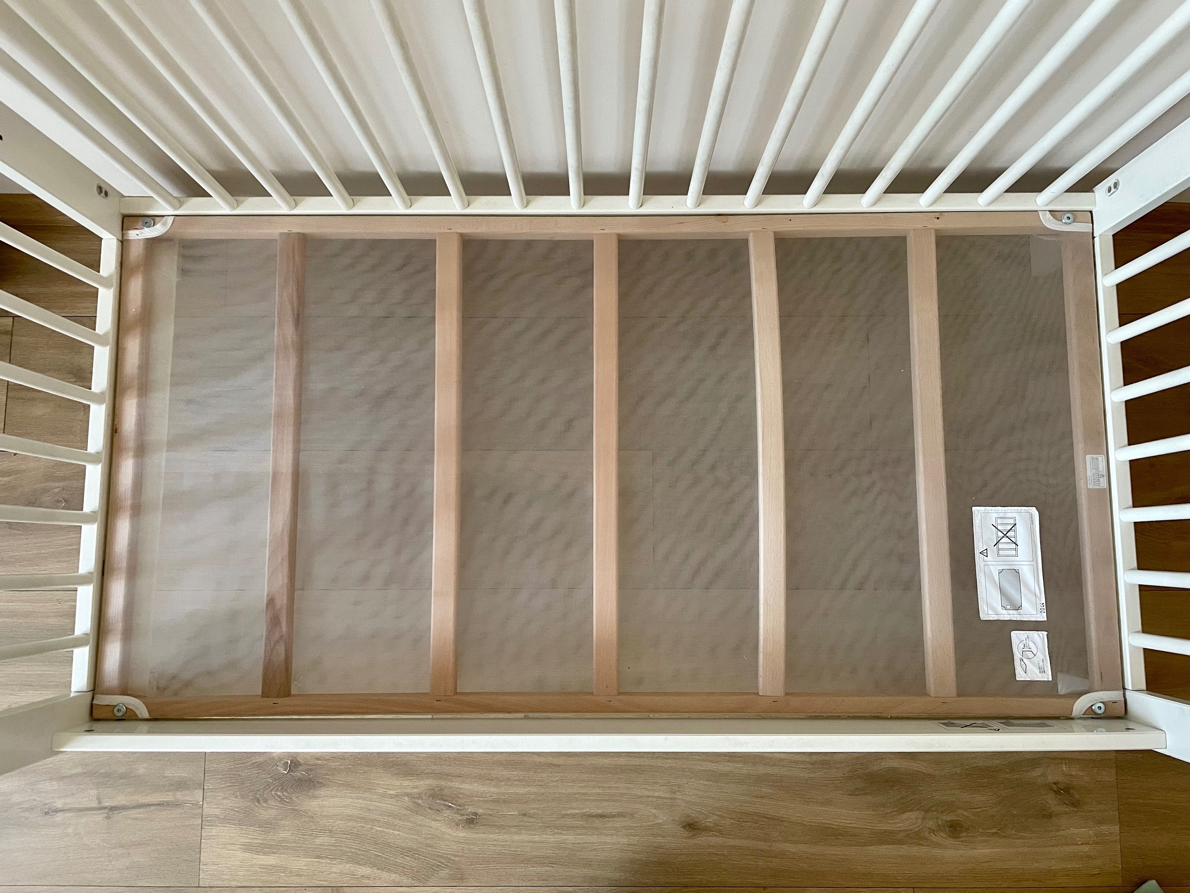 Łóżeczko Gulliver Ikea + materac, mata wodoodporna, 3 prześcieradła