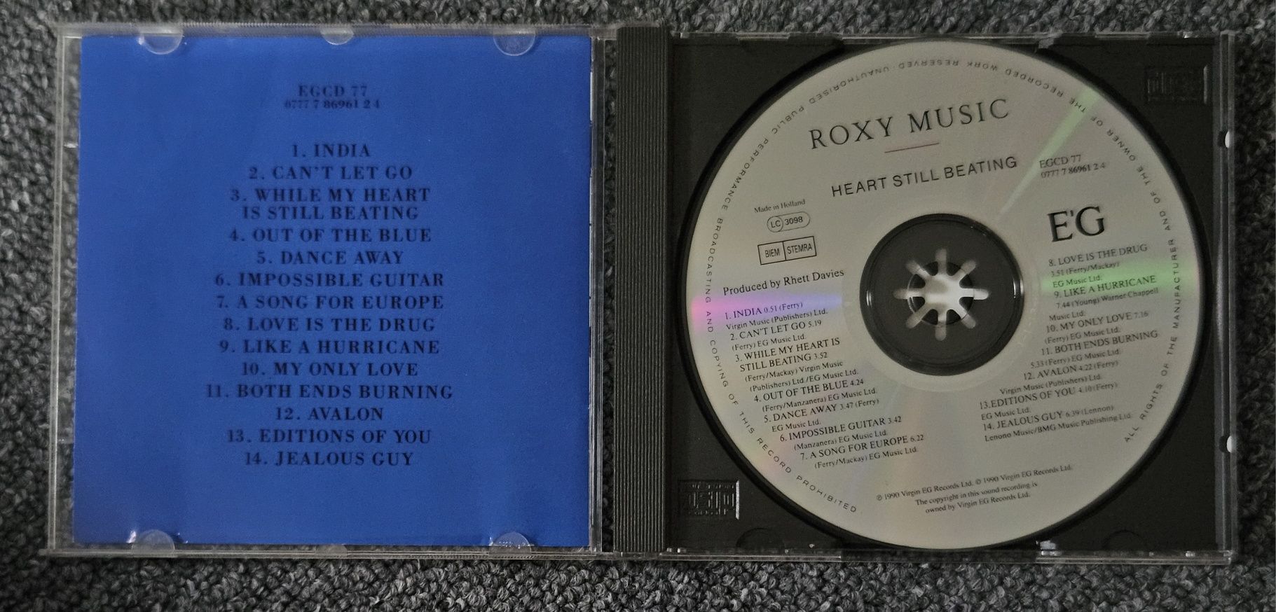 Roxy Music the Best of, heart still beating plyta cd