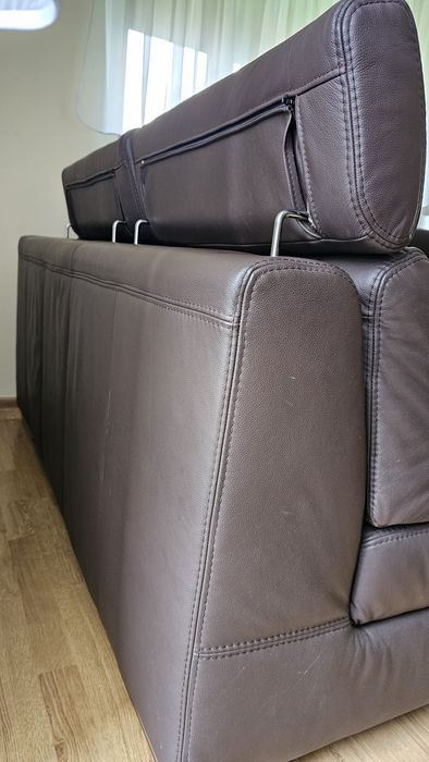 Narożnik skóra ciemny brąz,