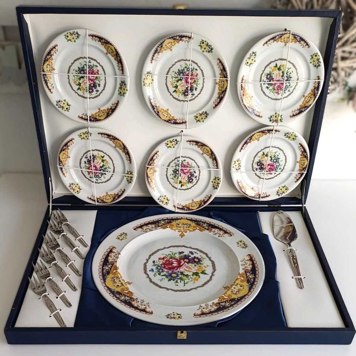 Conjunto de Sobremesa T. Limoges – Pintado à Mão – Caixa Original