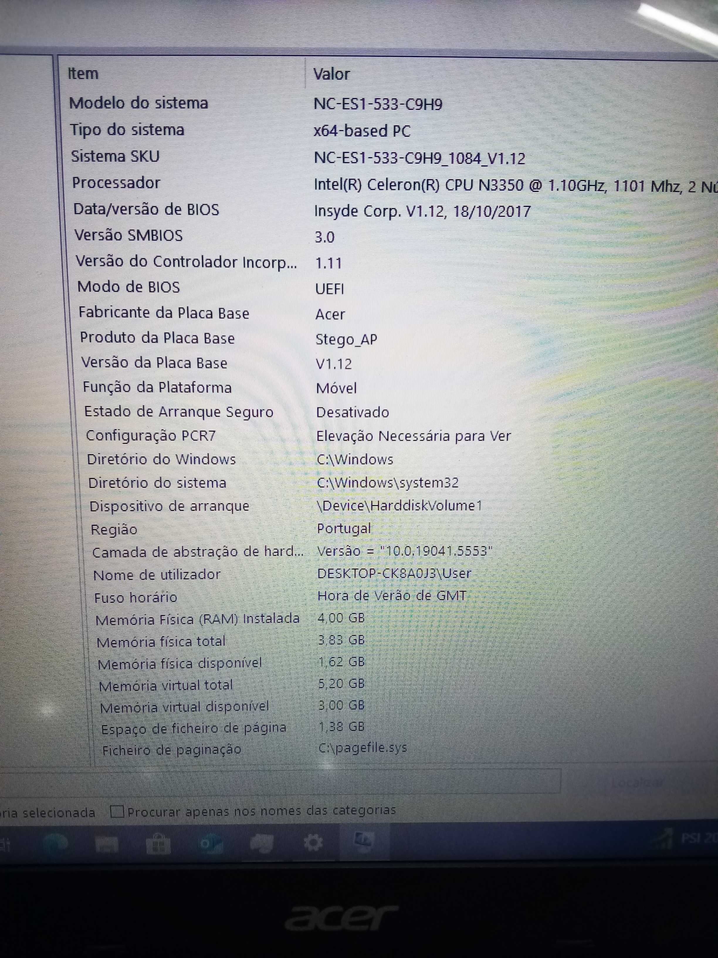 Computador Portátil Acer