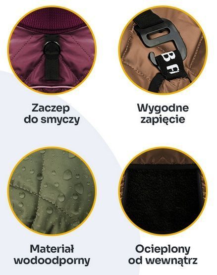 Wodoodporna kurtka ocieplana z golfem dla psa Chaba Kubrak XL beżowy