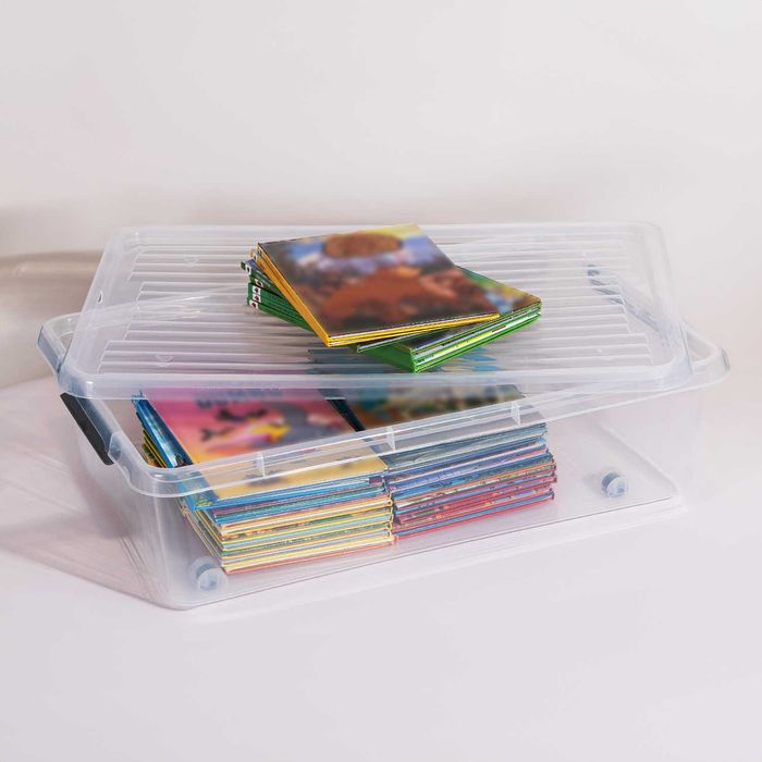 Pojemnik plastikowy 25L organizer z pokrywką na kółkach do organizacji