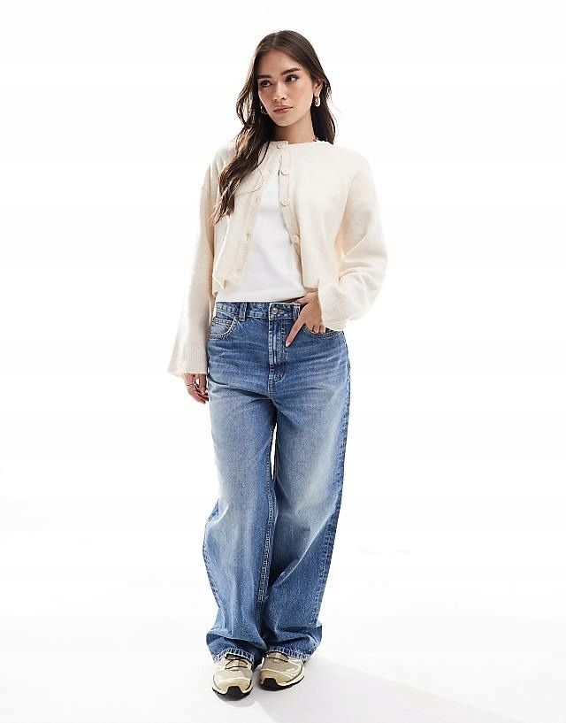 Asos Design 38 M Kremowy Sweter Kardigan H17802