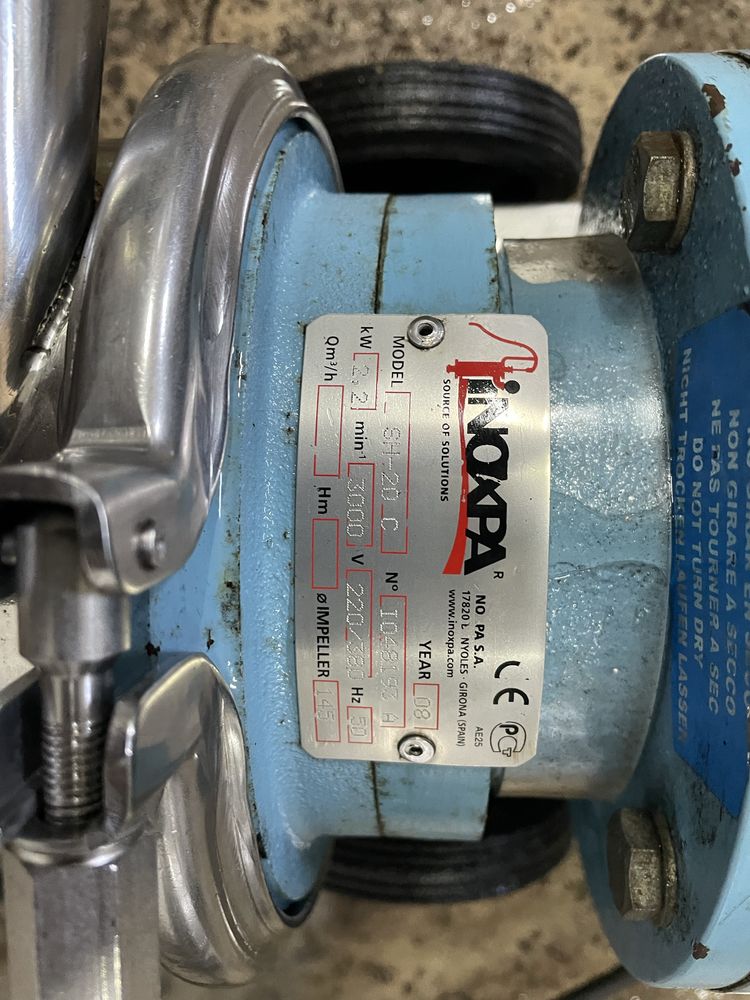 Bomba transfega vinho centrifuga Inoxpa