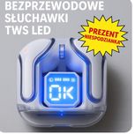 Stylowe bezprzewodowe słuchawki twS LED