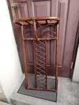 Stary vintage PRL wieszak ratanowy 99x46 cm