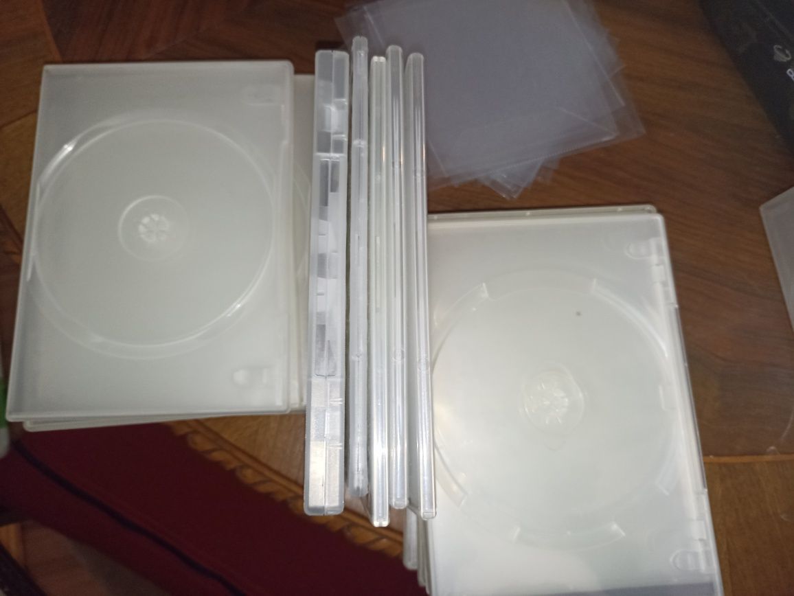 Dezenas de Porta-DVDs de plástico+ micas para CD