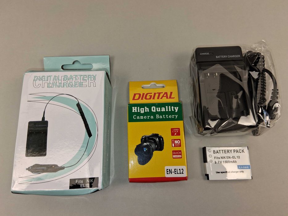 N186 Zestaw Akumulator Bateria Ładowarka Samochodowa EN-EL12 Nikon