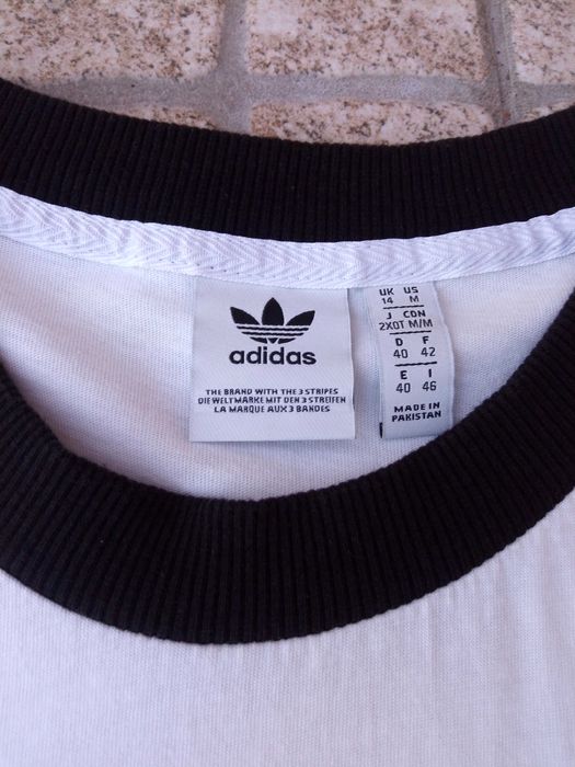 T-shirt Adidas Branca e Preta Unissexo Nova