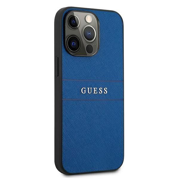 Etui Guess do iPhone 13 Pro Saffiano Strap Blue