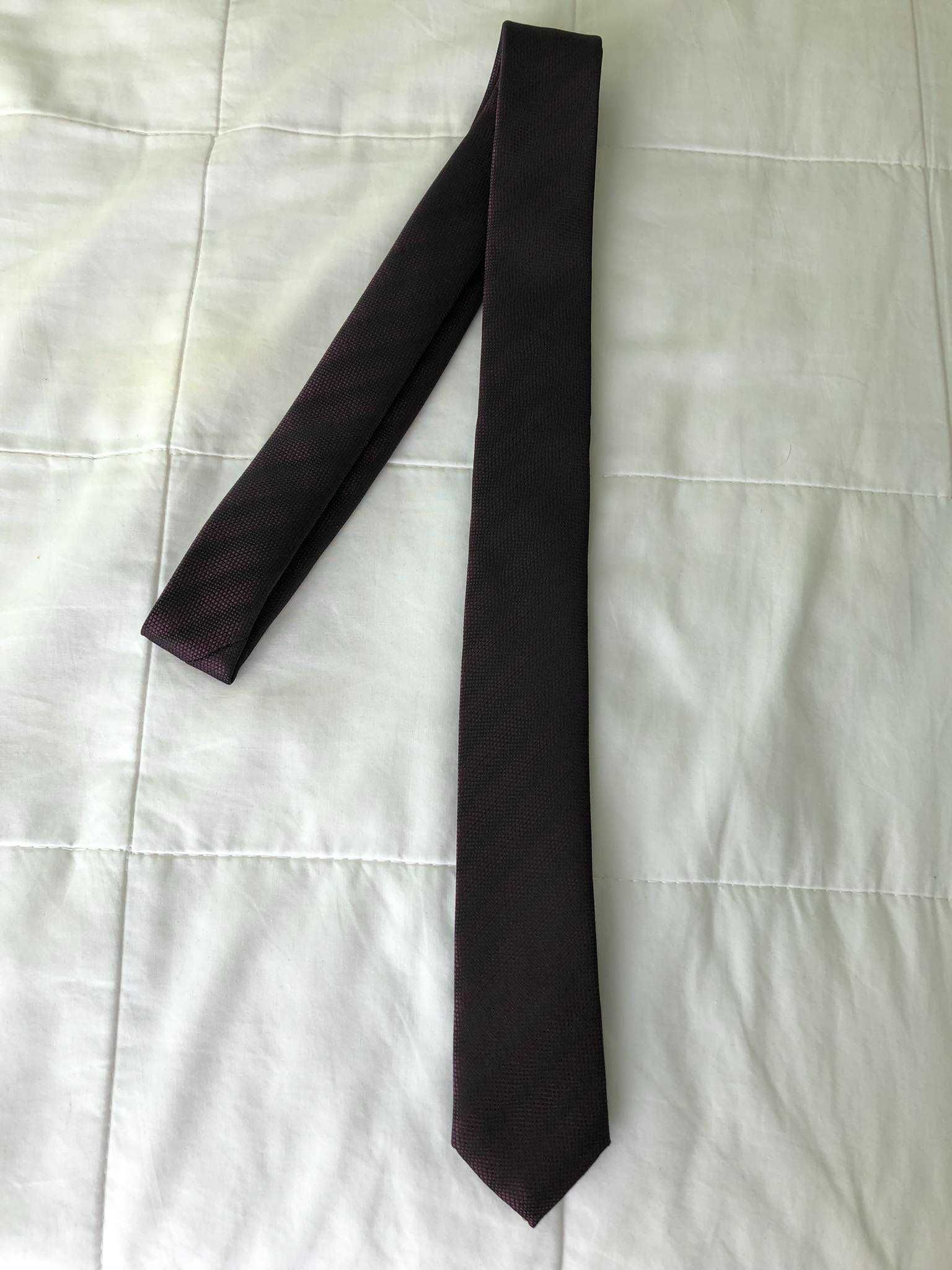 Krawat fioletowy kraciasty Giacomo Conti