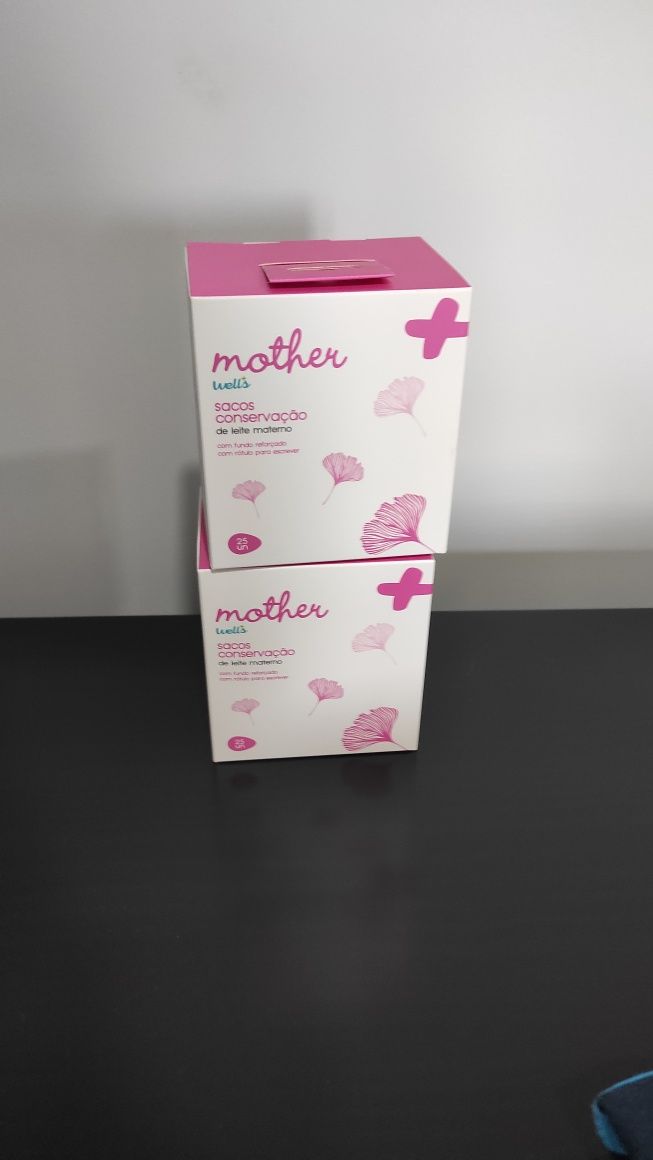 Sacos de congelação de leite materno
