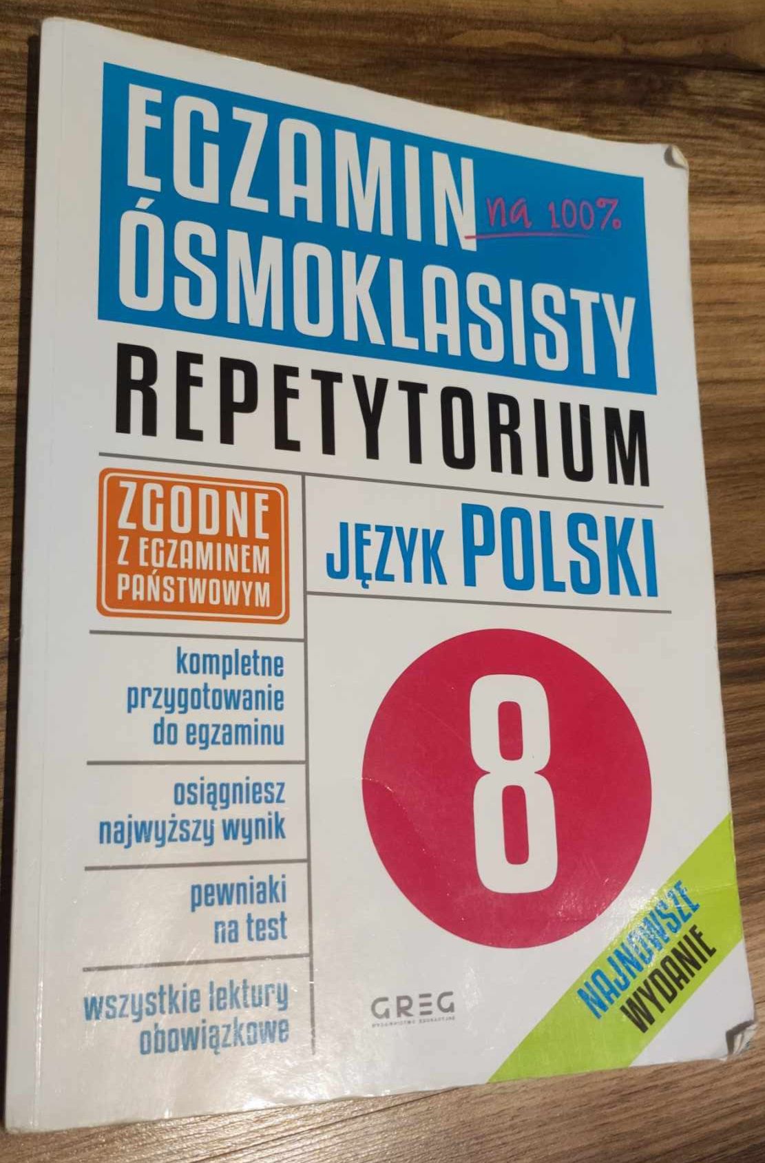 Egzamin ośmioklasisty repetytorium język polski greg