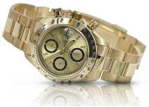 Złoty zegarek z bransoletą męski 14k Geneve mw041y&mbw017y-P