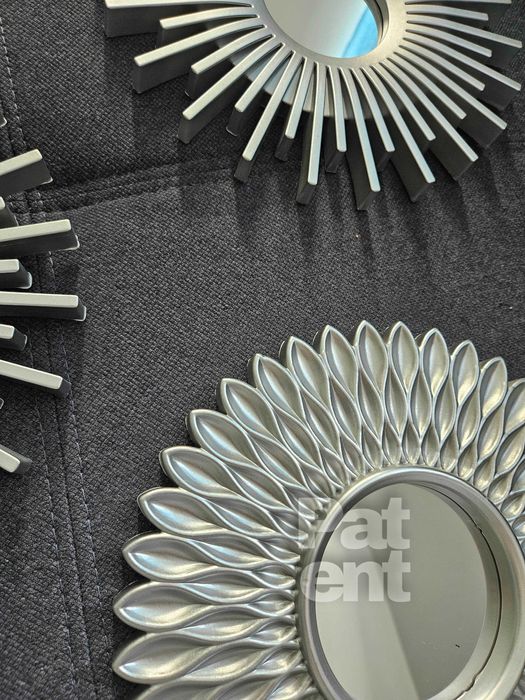 Lustra zestaw 3 luster w srebrnych ramkach do domu na ścianę dekoracja