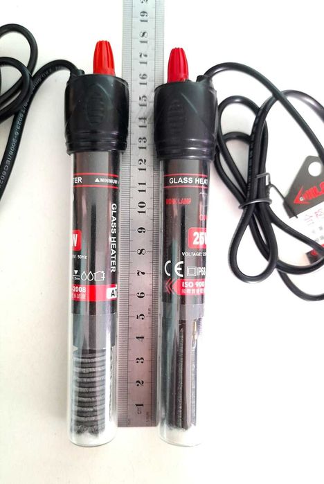 Обогреватели от 25W до 300W с терморегулятором для аквариумов