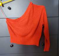 Sweter damski na jedno ramię bluzka Zara knit S 36 M 38