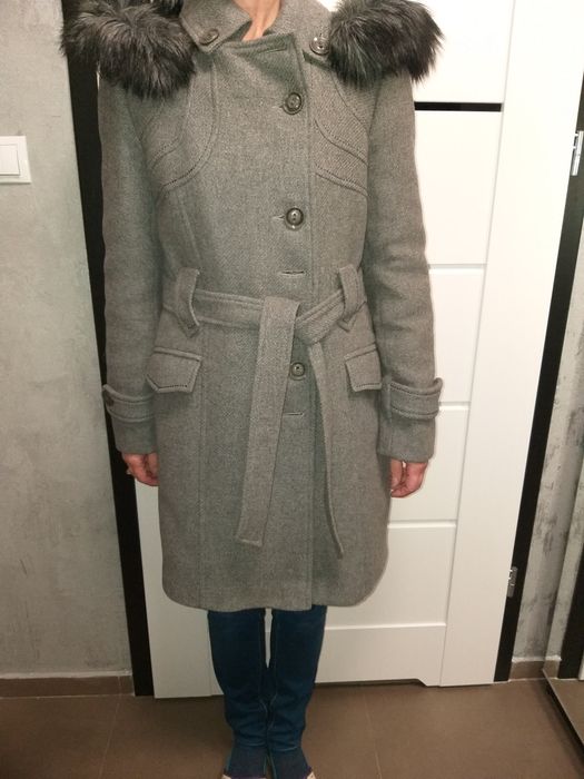 Płaszcz zimowy szary popiel