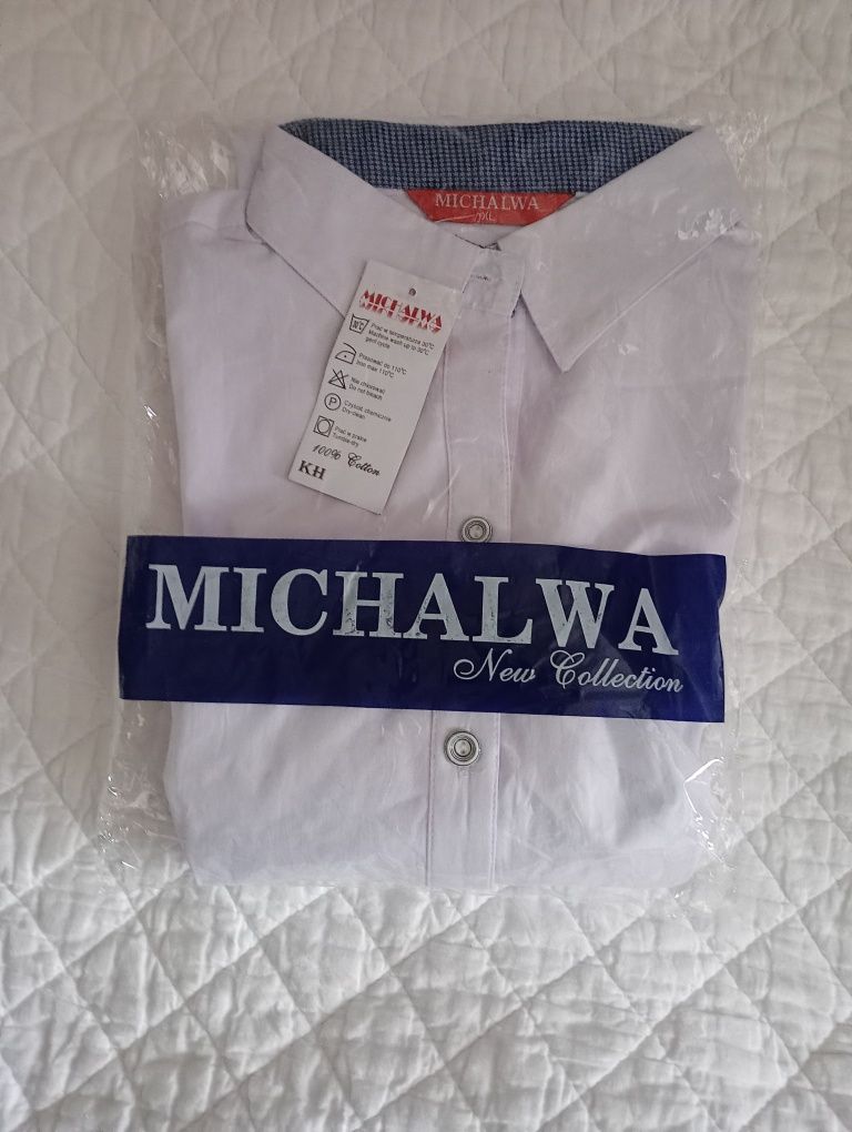 Biała koszula chłopięca XL, długi rękaw