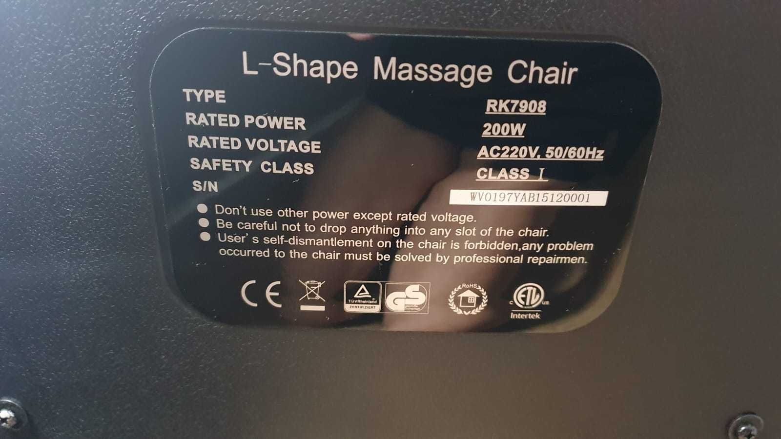 Fotel masujący L-Shape Massage Chair- Topowy produkt na rynku!