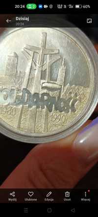 Srebrna moneta SOLIDARNOŚĆ rok 1990