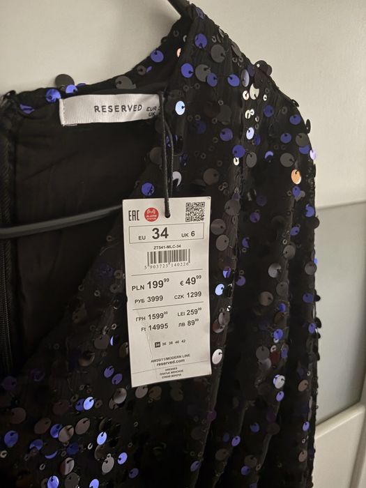 Reserved sukienka cekinowa sylwester cekiny xs