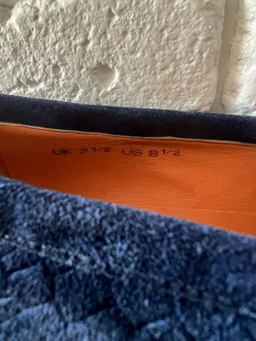 Santoni  замшевые лоферы р. 8,5