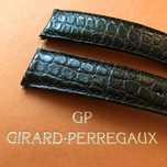 Correia bracelete Girard Perregaux NOVA pele crocodilo aligator preta