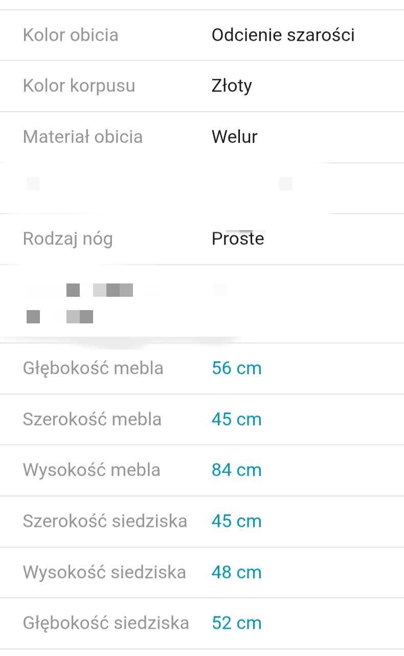 Jysk Krzesło Ejerslev Aksamit Złoty, odcienie szarości, welurowe