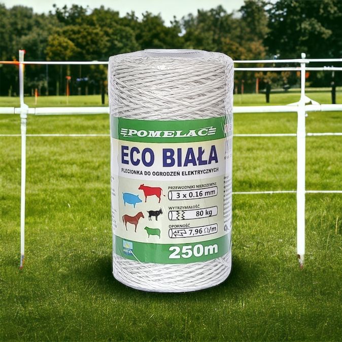 Linka/Plecionka do pastucha elektrycznego, 250m biała - bardzo mocna!