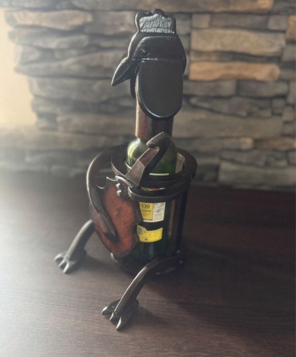 Drewniany mini bar stojak na butelki wina-kieliszki 48tknd