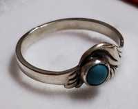 Серебряное женское кольцо с берюзой 17,5 размера проба времён ссср