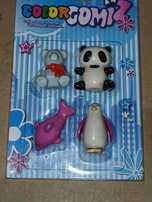 Zestaw figurek miś panda delfin pingwin i niedziwiadek
