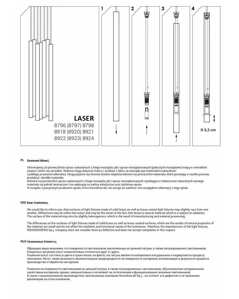 Підвісний світильник Nowodvorski  Laser 490 G9 10x10W IP20 Wh