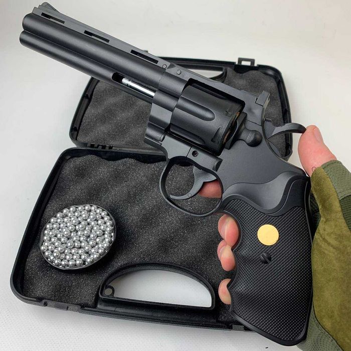 Дитячий іграшковий револьвер S&W з кульками гільзами пульках для дітей