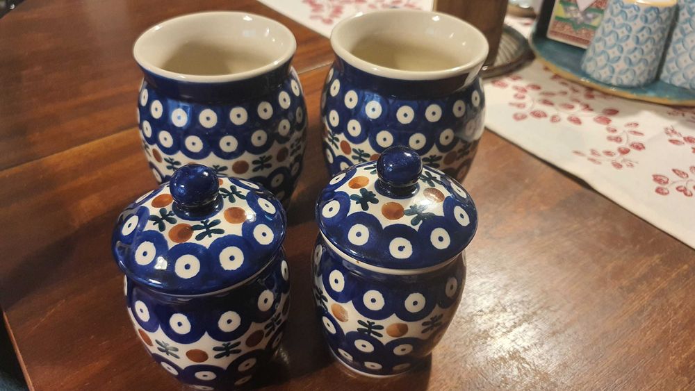 Porcelana Bolesławiec kubki, kamionki