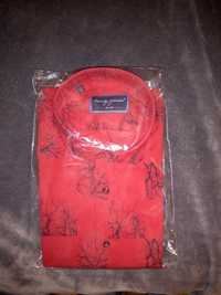 Koszula męska Harvey Johnson HJ302 slim fit 43/44 XL Nowa Czerwona