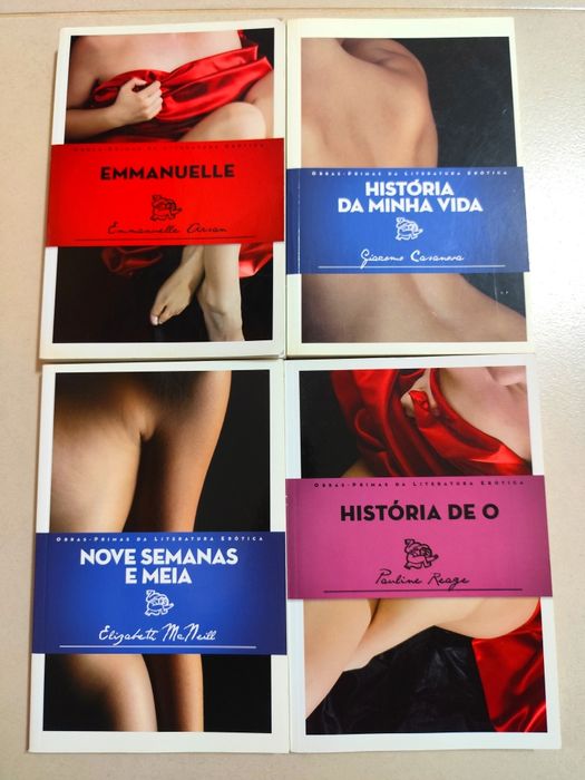 Lote de 4 livros Eróticos (Emmanuelle / Nove Semanas e Meia)